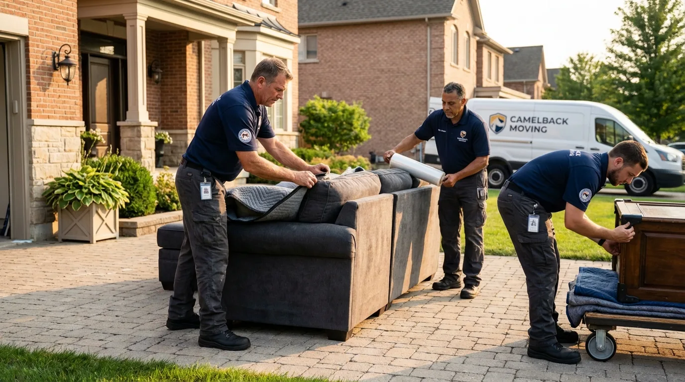 Large estate moving crew wrapping furniture in South Shore, KY