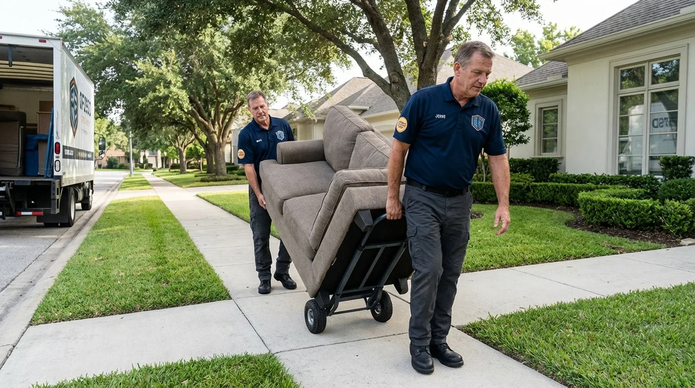 Local residential moving crew loading furniture in South Shore, KY